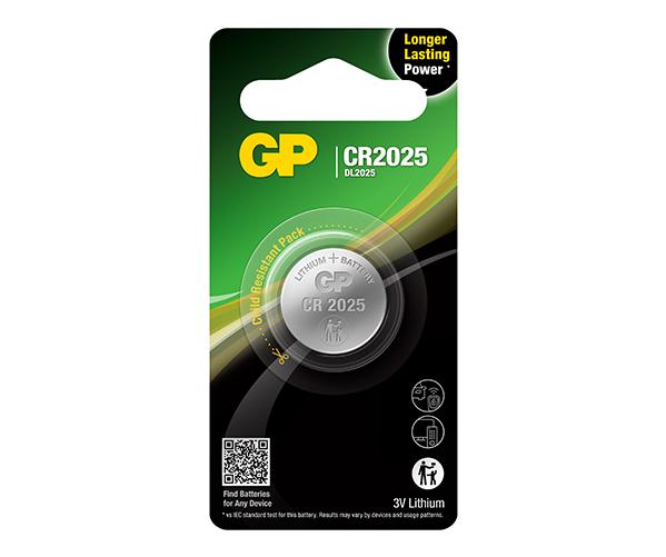 GP Lithium Coin Batteries CR2025