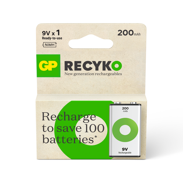 GP Recyko NiMH 200mAh 9V 1's