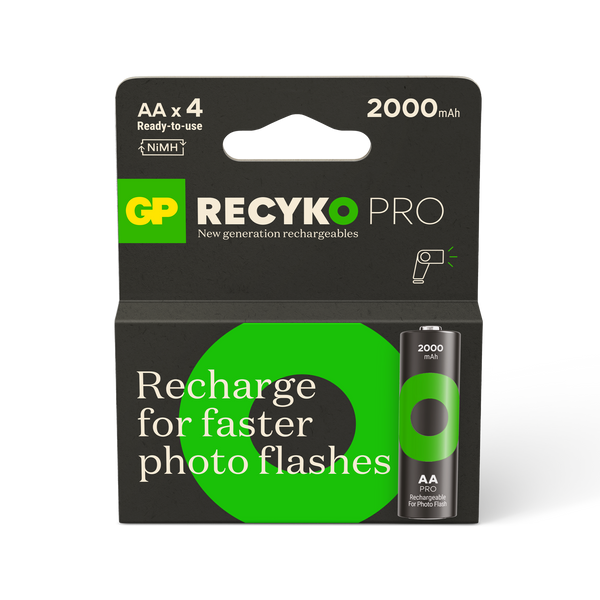 GP Recyko Pro Photoflash NiMH 2000mAh AA Battery 4's